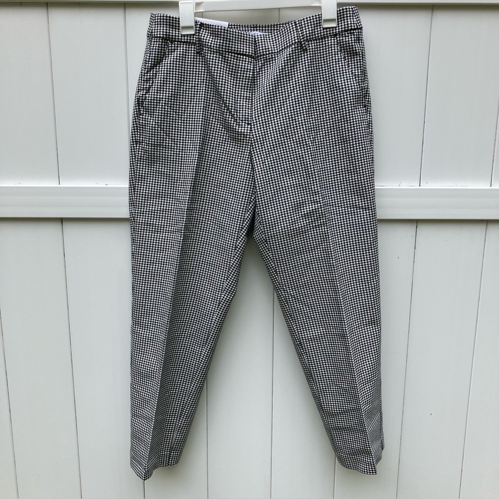 Loft Riviera Slim Black Plaid Pants Size 10 NWT
